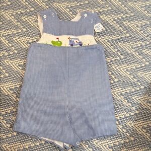 Charming Blue Gingham Kids Overalls